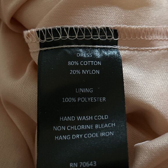 Sienastudio Lace Overlay A Line Dress Peach Under With Ribbon Sash. Size 16 New - Picture 9 of 11